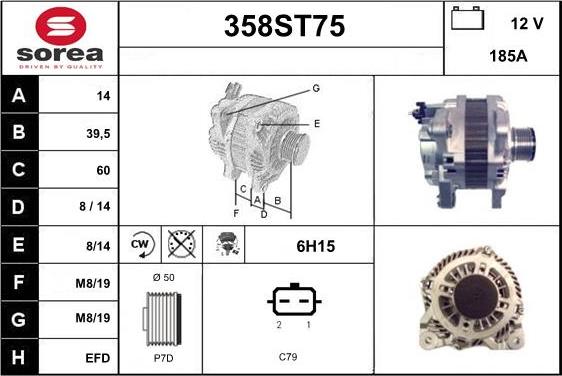 STARTCAR 358ST75 - Alternateur cwaw.fr