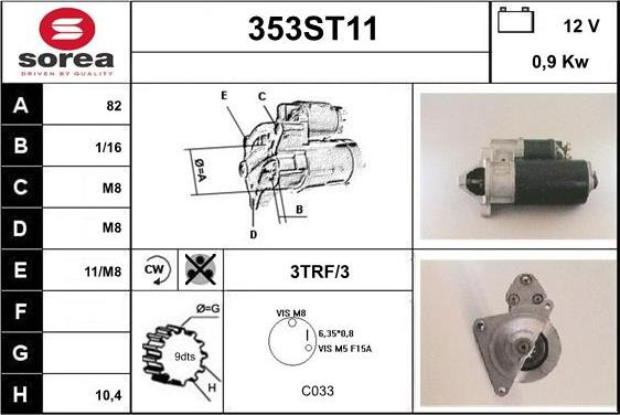 STARTCAR 353ST11 - Démarreur cwaw.fr