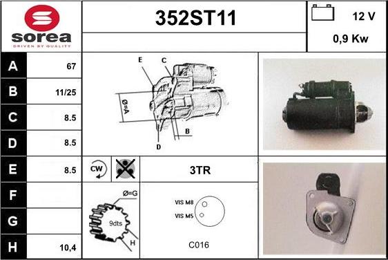 STARTCAR 352ST11 - Démarreur cwaw.fr