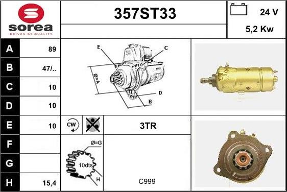 STARTCAR 357ST33 - Démarreur cwaw.fr