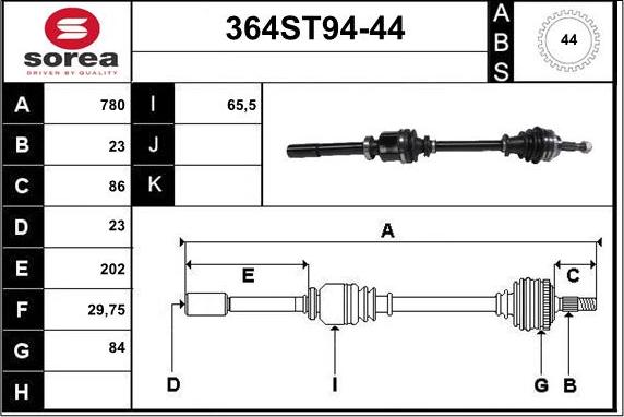 STARTCAR 364ST94-44 - Arbre de transmission cwaw.fr