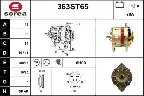 STARTCAR 363ST65 - Alternateur cwaw.fr