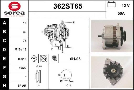 STARTCAR 362ST65 - Alternateur cwaw.fr