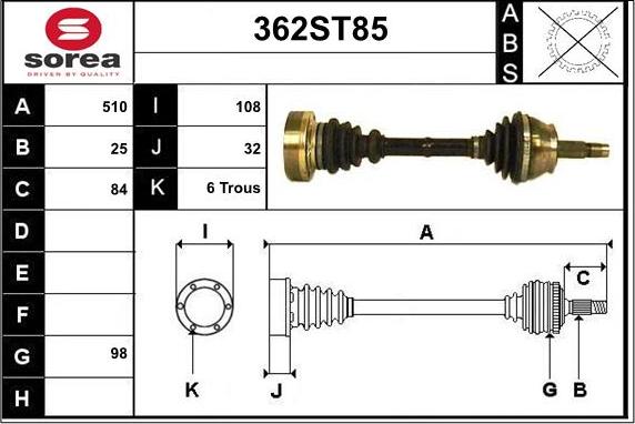 STARTCAR 362ST85 - Arbre de transmission cwaw.fr