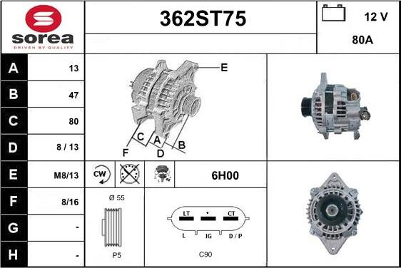 STARTCAR 362ST75 - Alternateur cwaw.fr