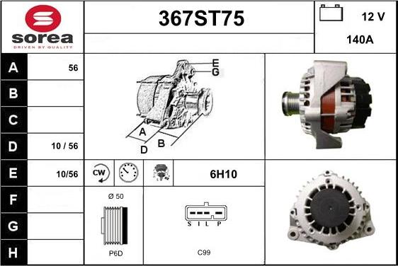 STARTCAR 367ST75 - Alternateur cwaw.fr