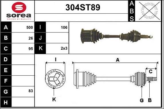 STARTCAR 304ST89 - Arbre de transmission cwaw.fr