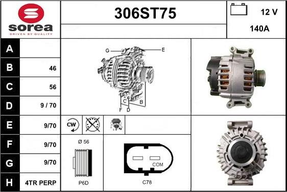 STARTCAR 306ST75 - Alternateur cwaw.fr