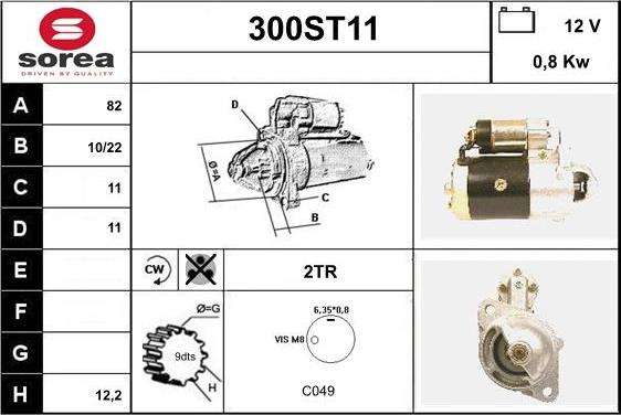 STARTCAR 300ST11 - Démarreur cwaw.fr