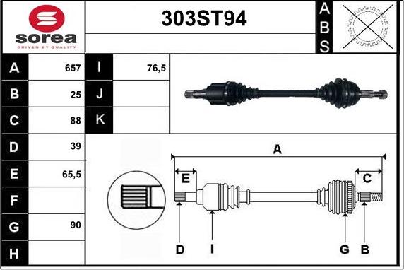 STARTCAR 303ST94 - Arbre de transmission cwaw.fr