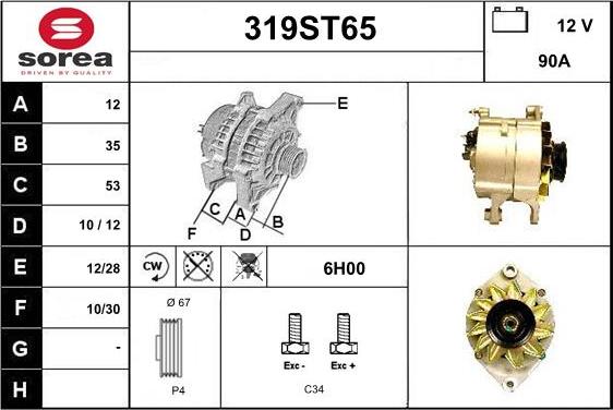 STARTCAR 319ST65 - Alternateur cwaw.fr