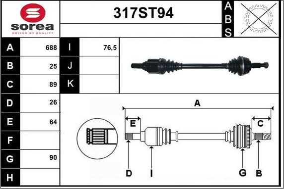 STARTCAR 317ST94 - Arbre de transmission cwaw.fr