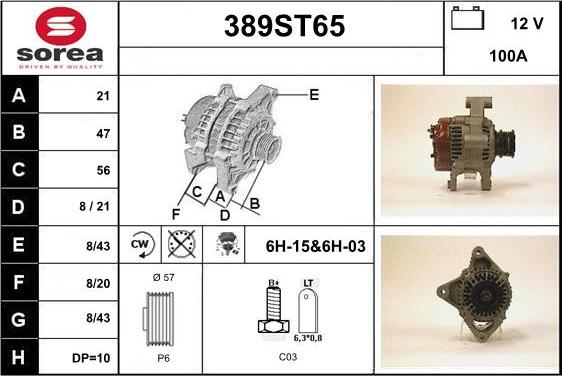 STARTCAR 389ST65 - Alternateur cwaw.fr