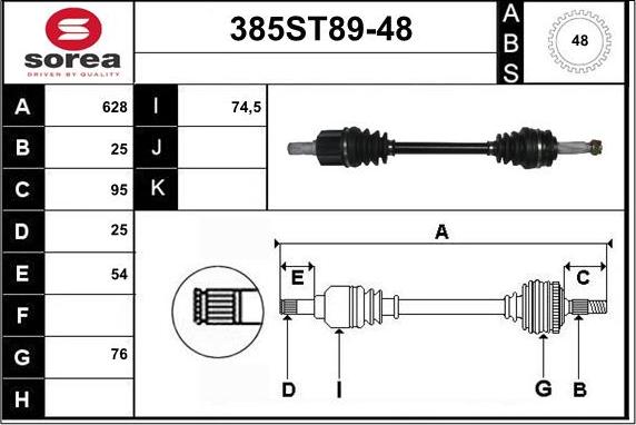 STARTCAR 385ST89-48 - Arbre de transmission cwaw.fr