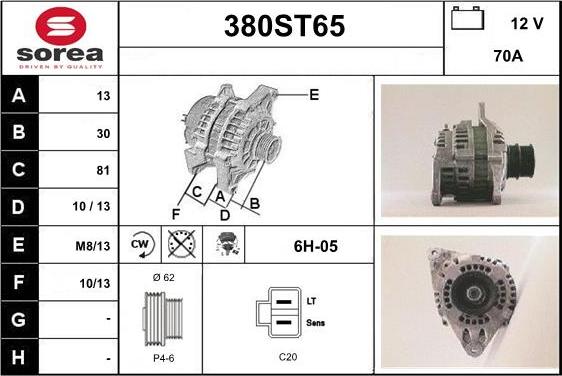 STARTCAR 380ST65 - Alternateur cwaw.fr