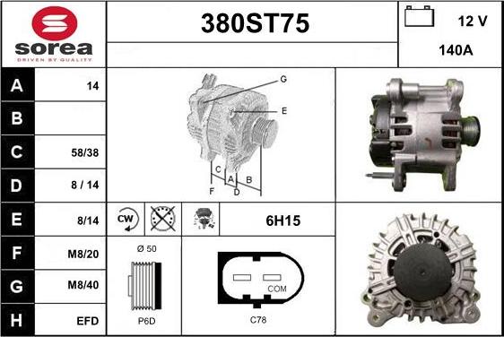 STARTCAR 380ST75 - Alternateur cwaw.fr