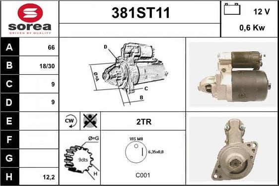 STARTCAR 381ST11 - Démarreur cwaw.fr