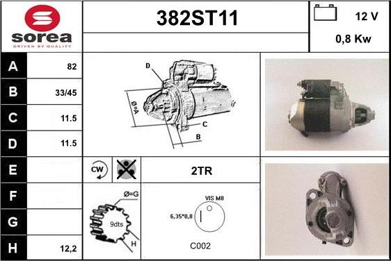 STARTCAR 382ST11 - Démarreur cwaw.fr