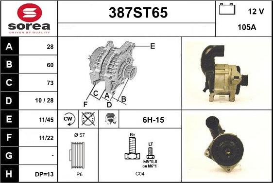 STARTCAR 387ST65 - Alternateur cwaw.fr