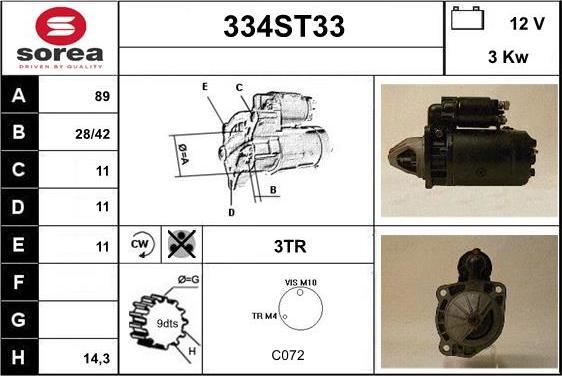 STARTCAR 334ST33 - Démarreur cwaw.fr