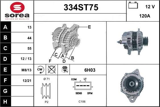 STARTCAR 334ST75 - Alternateur cwaw.fr