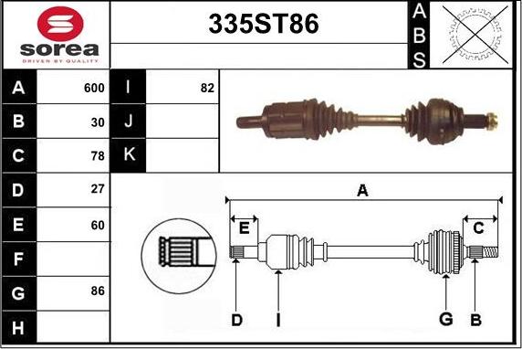 STARTCAR 335ST86 - Arbre de transmission cwaw.fr