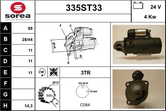 STARTCAR 335ST33 - Démarreur cwaw.fr