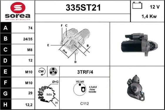 STARTCAR 335ST21 - Démarreur cwaw.fr