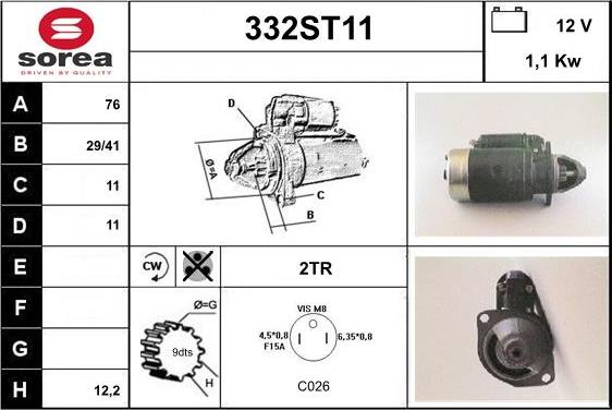 STARTCAR 332ST11 - Démarreur cwaw.fr