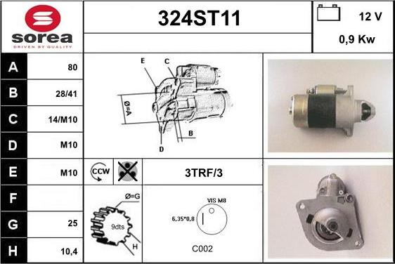 STARTCAR 324ST11 - Démarreur cwaw.fr