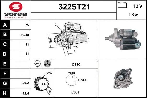 STARTCAR 322ST21 - Démarreur cwaw.fr