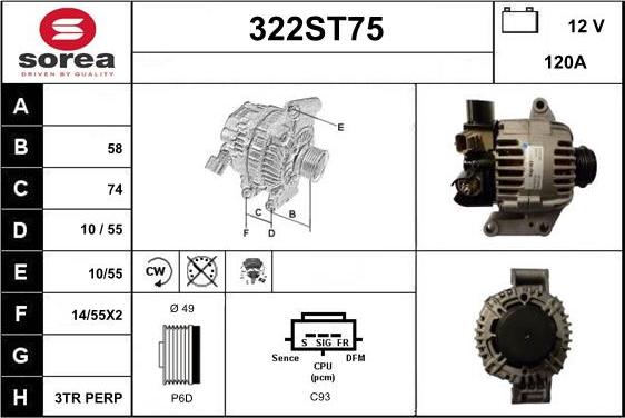 STARTCAR 322ST75 - Alternateur cwaw.fr