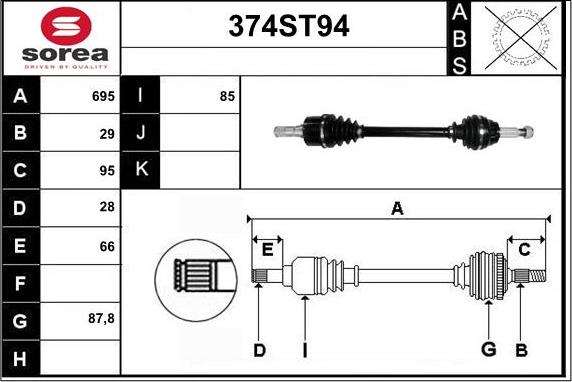 STARTCAR 374ST94 - Arbre de transmission cwaw.fr