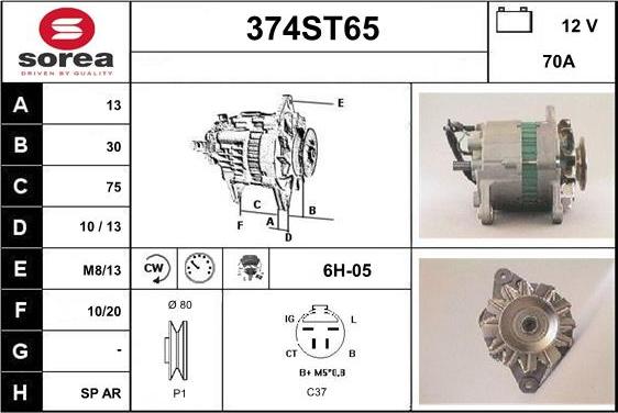 STARTCAR 374ST65 - Alternateur cwaw.fr