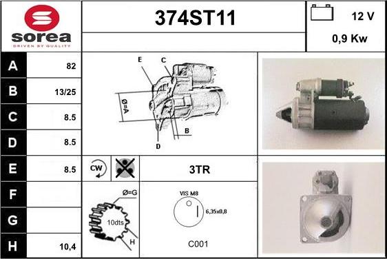 STARTCAR 374ST11 - Démarreur cwaw.fr