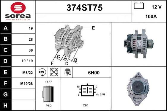 STARTCAR 374ST75 - Alternateur cwaw.fr