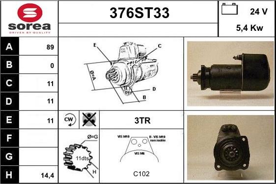 STARTCAR 376ST33 - Démarreur cwaw.fr