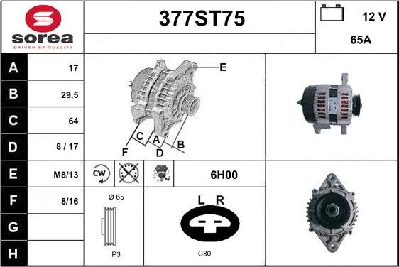 STARTCAR 377ST75 - Alternateur cwaw.fr