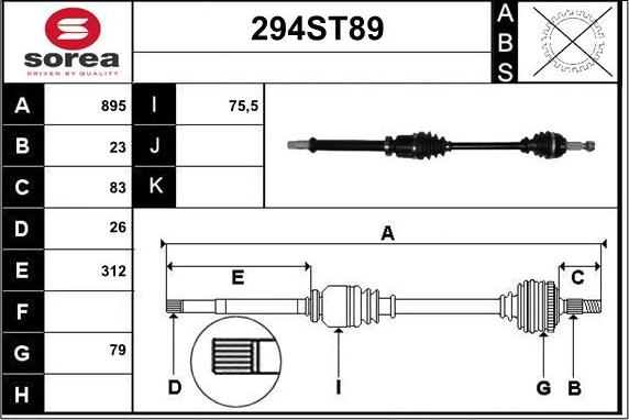 STARTCAR 294ST89 - Arbre de transmission cwaw.fr