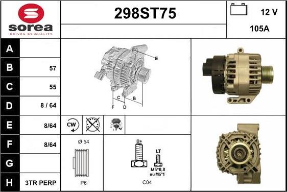 STARTCAR 298ST75 - Alternateur cwaw.fr