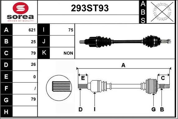 STARTCAR 293ST93 - Arbre de transmission cwaw.fr