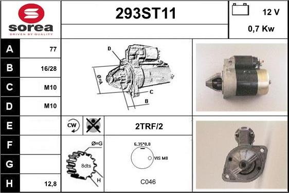 STARTCAR 293ST11 - Démarreur cwaw.fr