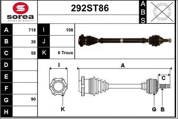 STARTCAR 292ST86 - Arbre de transmission cwaw.fr