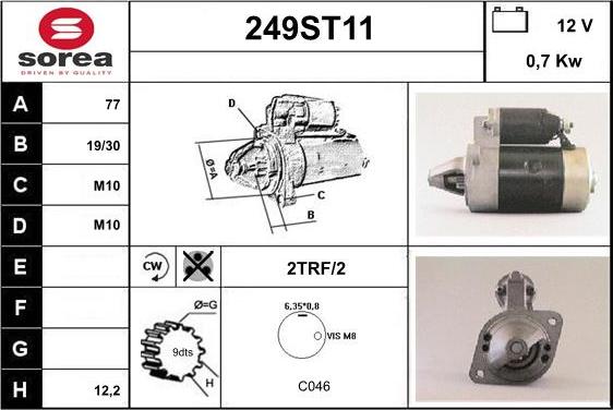 STARTCAR 249ST11 - Démarreur cwaw.fr