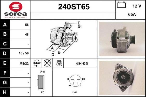 STARTCAR 240ST65 - Alternateur cwaw.fr