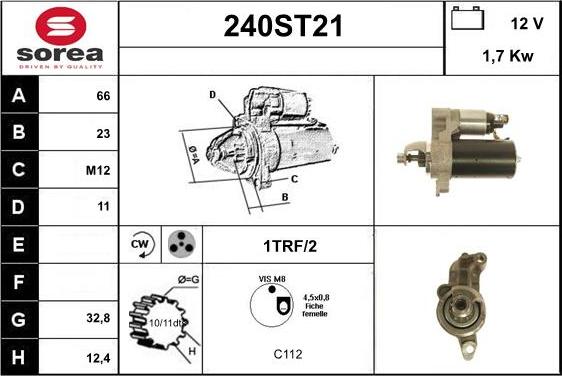 STARTCAR 240ST21 - Démarreur cwaw.fr