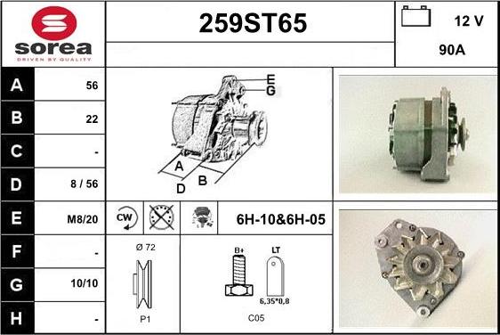 STARTCAR 259ST65 - Alternateur cwaw.fr