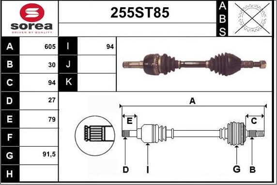 STARTCAR 255ST85 - Arbre de transmission cwaw.fr