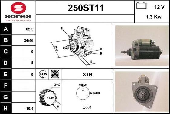 STARTCAR 250ST11 - Démarreur cwaw.fr