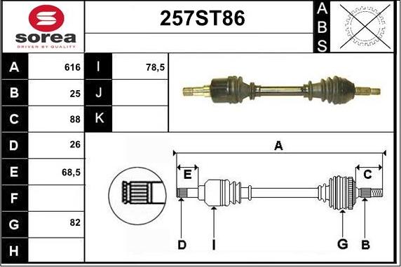 STARTCAR 257ST86 - Arbre de transmission cwaw.fr